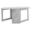 Dining table Nadine polymorphic-extendable color white marble 160x80x76.5cm