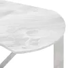 Dining table Nadine polymorphic-extendable color white marble 160x80x76.5cm