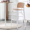 Bar stool Juniper with UV protection PP beige-white 51x52x102.5cm