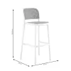 Bar stool Juniper with UV protection PP beige-white 51x52x102.5cm