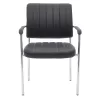 Lifelong PU guest chair black-chrome leg