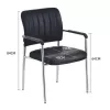 Lifelong PU guest chair black-chrome leg