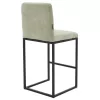 Bar Stool Hydro metal black legs-fabric grey antique