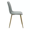 Chair Noor blue fabric-natural metal leg 44x55x86cm