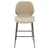 Bar Stool Impel metal black legs-fabric beige