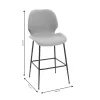 Bar Stool Impel metal black legs-fabric beige