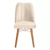 Vespera I velvet chair ecru-walnut leg