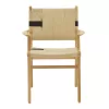 Armchair Olivier natural black beech wood-natural rope 62x60x85cm