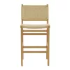 Bar stool Julien natural rubberwood-natural rope 45x46x95cm