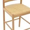 Bar stool Alessia natural rattan-beech wood-natural seat 42x41x100cm