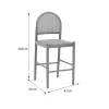 Bar stool Alessia natural rattan-beech wood-natural seat 42x41x100cm