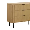 Chest of 6 drawers Scandi  in natural color 153x46x81cm