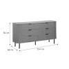 Chest of 6 drawers Scandi  in natural color 153x46x81cm