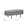 Coffee table Scandi MDF natural with metal legs 118x60x44cm