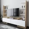 Tv Unit Clarry white-natural 183.6x31.5x140cm