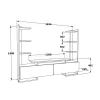 Tv Unit Clarry white-natural 183.6x31.5x140cm