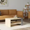 Coffee table Yuze natural-dark grey 80x50x35cm