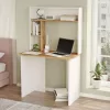 Study desk-bookcase Leordo melamine white-sonoma 90x51.5x148.5cm