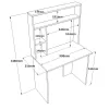 Study desk-bookcase Leordo melamine white-sonoma 90x51.5x148.5cm