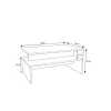 Coffee table Rihardo melamine oak-white 90x56x42cm