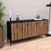 Buffet Twely melamine walnut-black 160x40,5x79cm