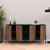 Buffet Twely melamine walnut-black 160x40,5x79cm