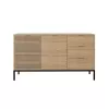 Buffet Leodrif melamine oak-black 140x40x80cm