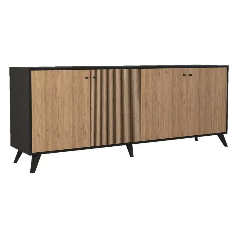 Μπουφές Flipter μελαμίνης oak-μαύρο 180x40x78,6εκ