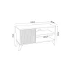 Tv stand-Medium sized buffet Flipter melamine sonoma-black 100x40x51cm