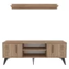 Tv unit Jianxi melamine natural-black 160x35x51cm