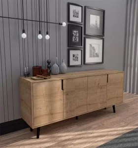 Buffet Sennan melamine oak 180x45x80cm