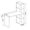 Γραφείο εργασίας με βιβλιοθήκη Caolin μελαμίνης oak-λευκό 110x52x140εκ