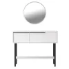 Dressing table with mirror Wardio melamine white-black 100x29.5x76cm