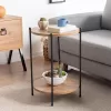 Side table Tsouki oak-black D40x60CM