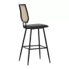 Bar stool Camilla pe rattan natural-pu black-metal black 47.5x58x117cm