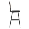 Bar stool Camilla pe rattan natural-pu black-metal black 47.5x58x117cm