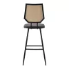 Bar stool Camilla pe rattan natural-pu black-metal black 47.5x58x117cm