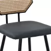 Bar stool Camilla pe rattan natural-pu black-metal black 47.5x58x117cm