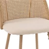 Bar stool Kace pe rattan natural-fabric natural-metal natural 43x55x102cm