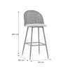 Bar stool Kace pe rattan natural-fabric natural-metal natural 43x55x102cm