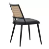 Giulia chair pe rattan beige-pu black grey-metal black 49x52x80cm