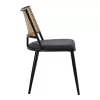 Giulia chair pe rattan beige-pu black grey-metal black 49x52x80cm