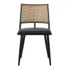 Giulia chair pe rattan beige-pu black grey-metal black 49x52x80cm