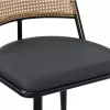 Giulia chair pe rattan beige-pu black grey-metal black 49x52x80cm