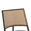 Giulia chair pe rattan beige-pu black grey-metal black 49x52x80cm