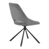 Chair Luciano fabric grey-black metal leg 52x58x86cm