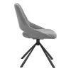 Chair Luciano fabric grey-black metal leg 52x58x86cm