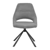 Chair Luciano fabric grey-black metal leg 52x58x86cm