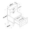 Bedside Rusta melamine-mdf sonoma-white 45x40x74.5cm