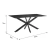 Dinning table Bethan sintered stone grey cement - metal black leg design 180x90x75cm